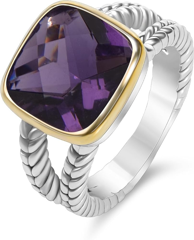 Designer 11MM CZ Statement Ring for Women Trendy Jewelry Inspired Wheat Chain Lines Cocktail Ring... | Amazon (US)