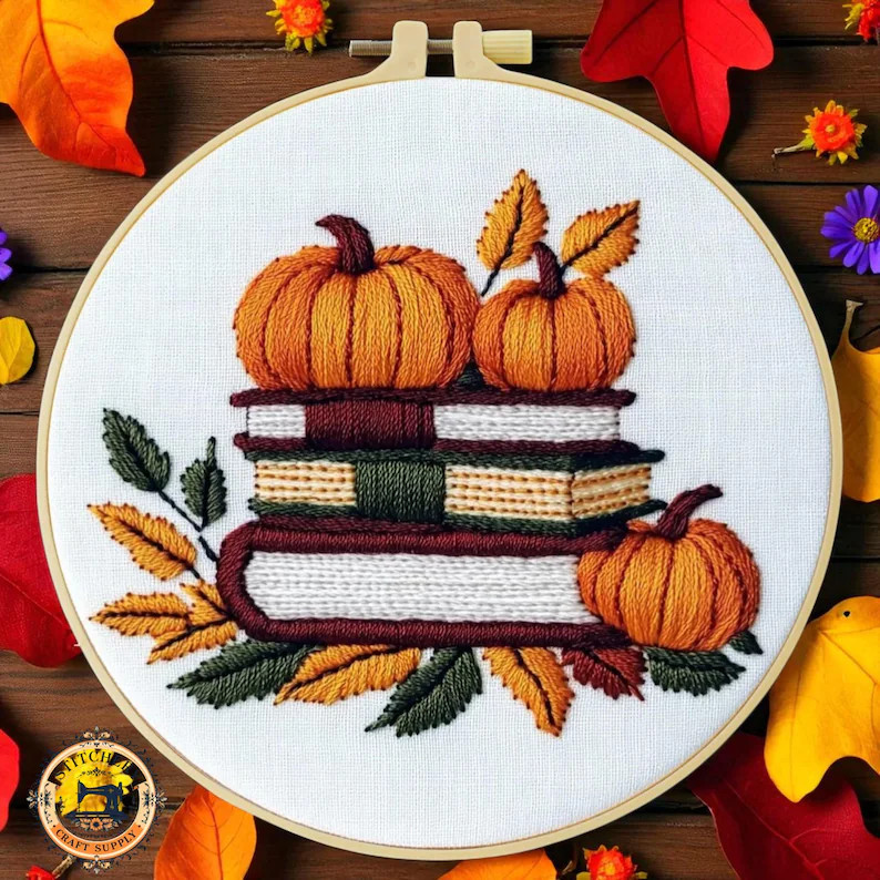 Fall Embroidery Kit, Modern Embroidery Kit for Home Decoration, DIY Craft Gift, Fall Hand Embroid... | Etsy (US)