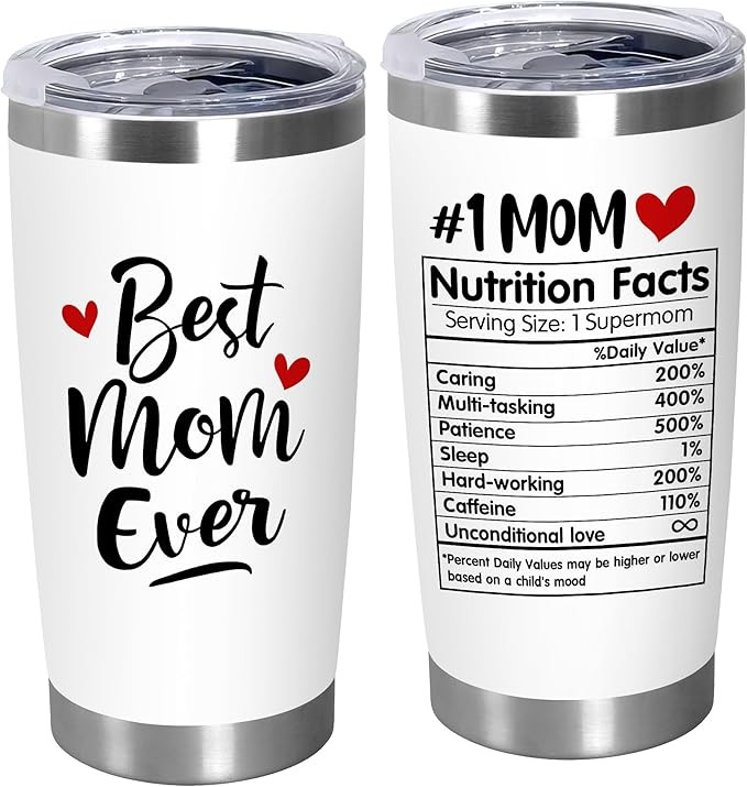 TEEZWONDER Mothers Day Gifts from Daughter Son - 20 oz Stainless Steel Insulated Coffee Tumbler w... | Amazon (US)