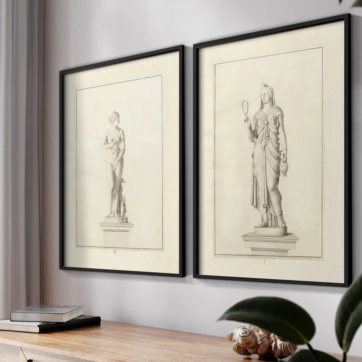 Vintage  Sketch V  -Framed Giclee Print - Set of 2 (Set of 2) | Wayfair North America