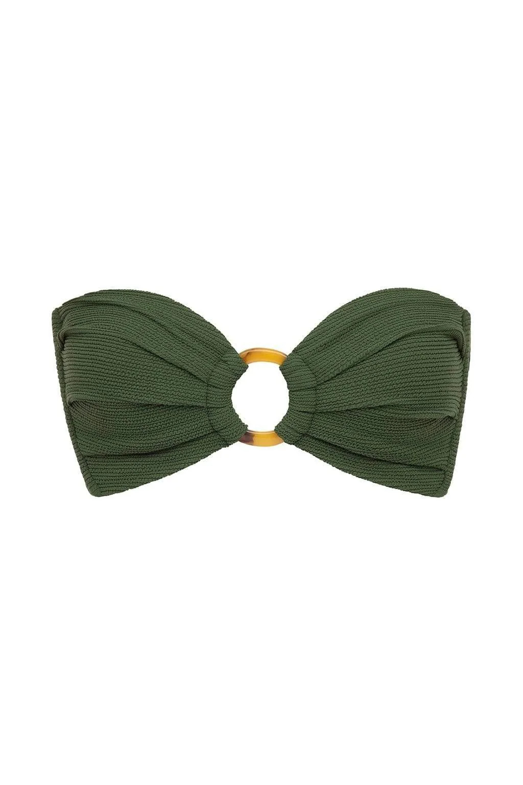 Olive Micro Scrunch Tori Bandeau Bikini Top | Montce