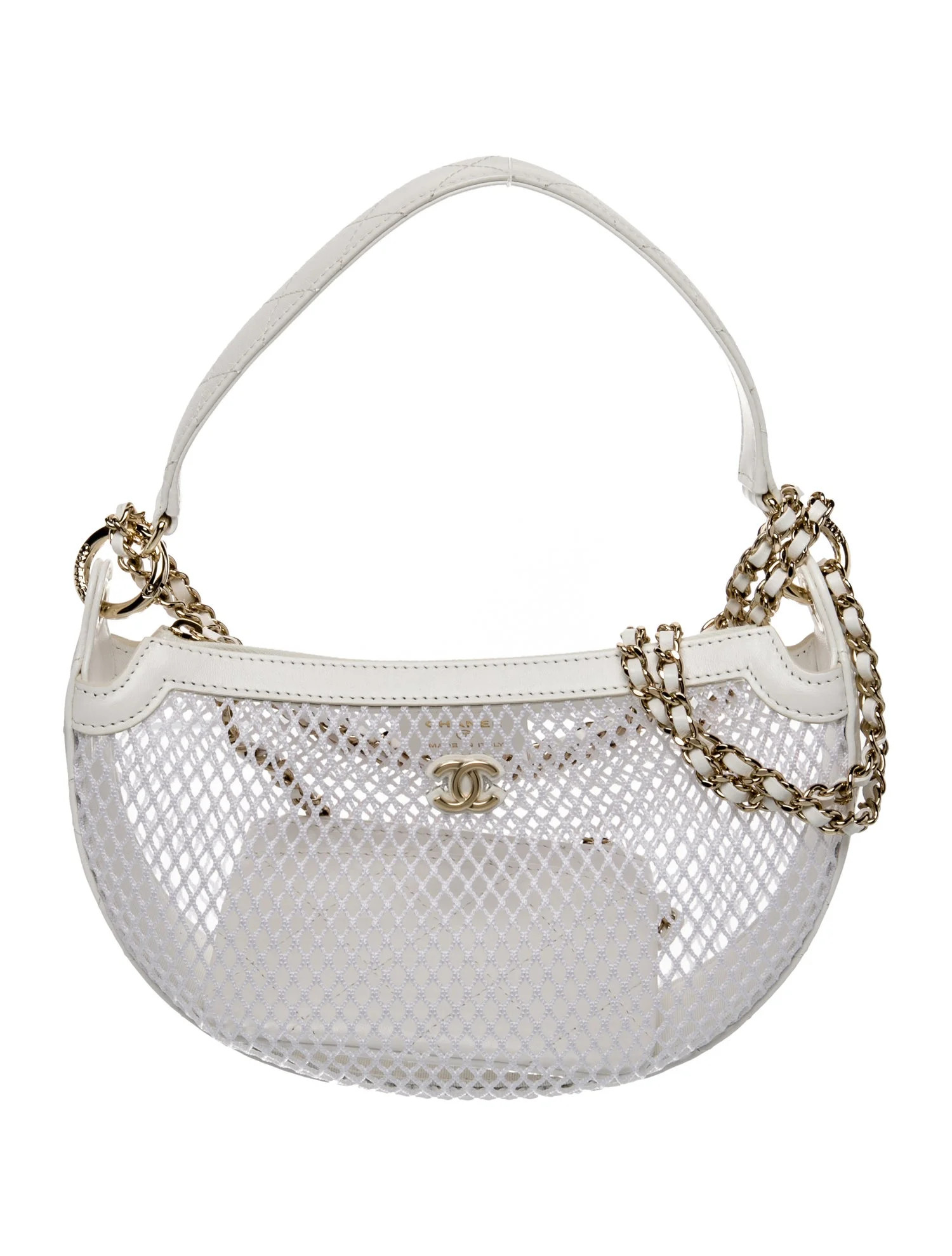 Chanel Mesh Hobo w/ Chain - White Handle Bags, Handbags - CHA1329493 | The RealReal | The RealReal