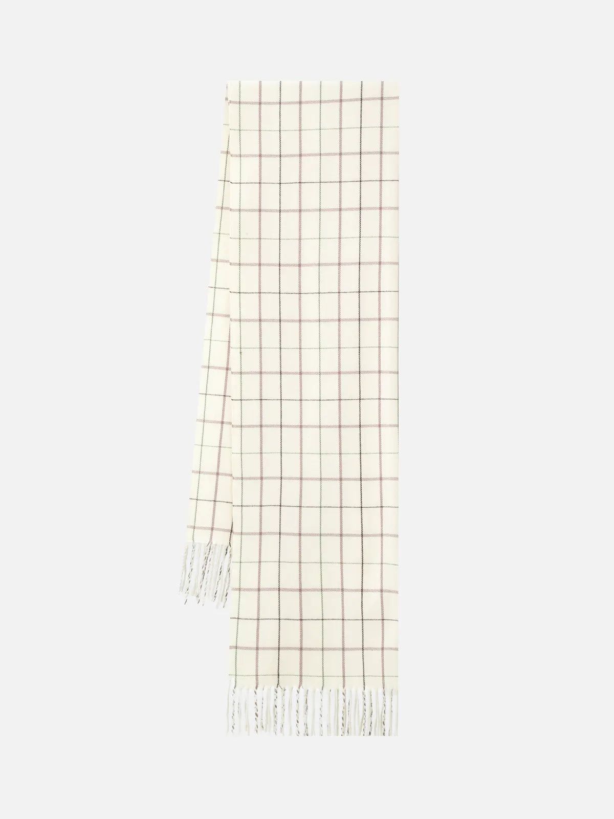 Solid Color Plaid Fringe Scarf | SDEER