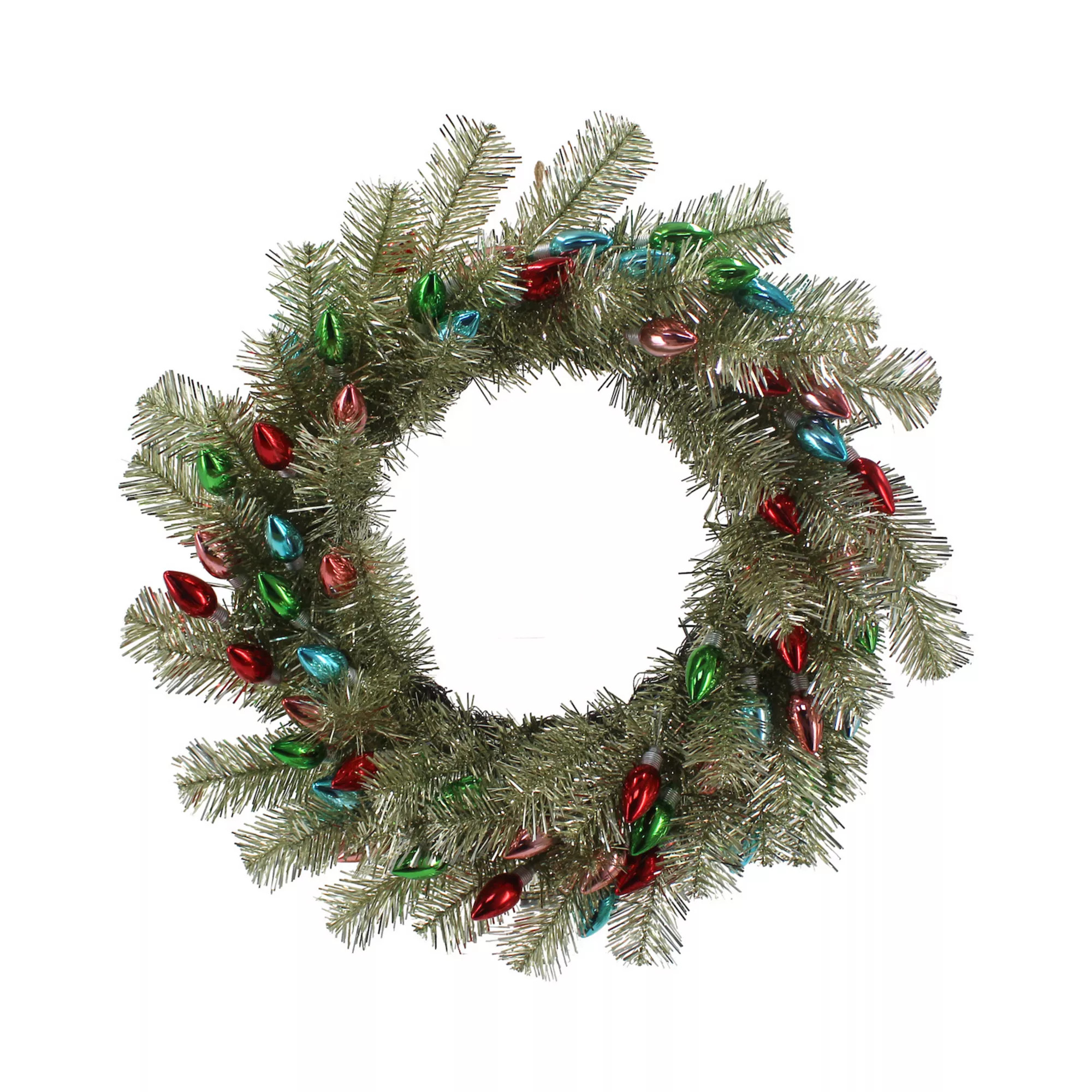 St. Nicholas Square® Tinsel & Holiday Light Bulb Wreath | Kohl's
