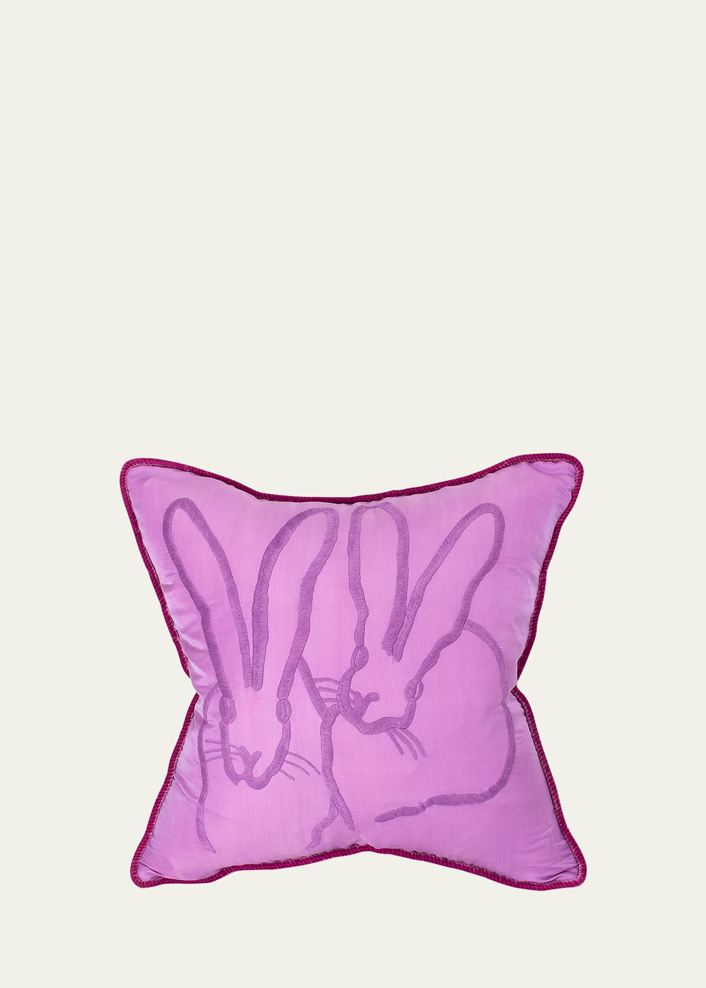 Hunt Slonem Hand-Embroidered Silk & Velvet Bunny Pillow, 20" | Bergdorf Goodman