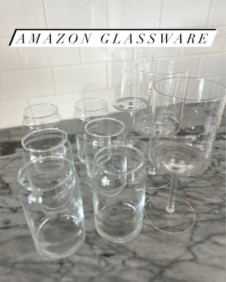 Amazon glassware and square wine glasses