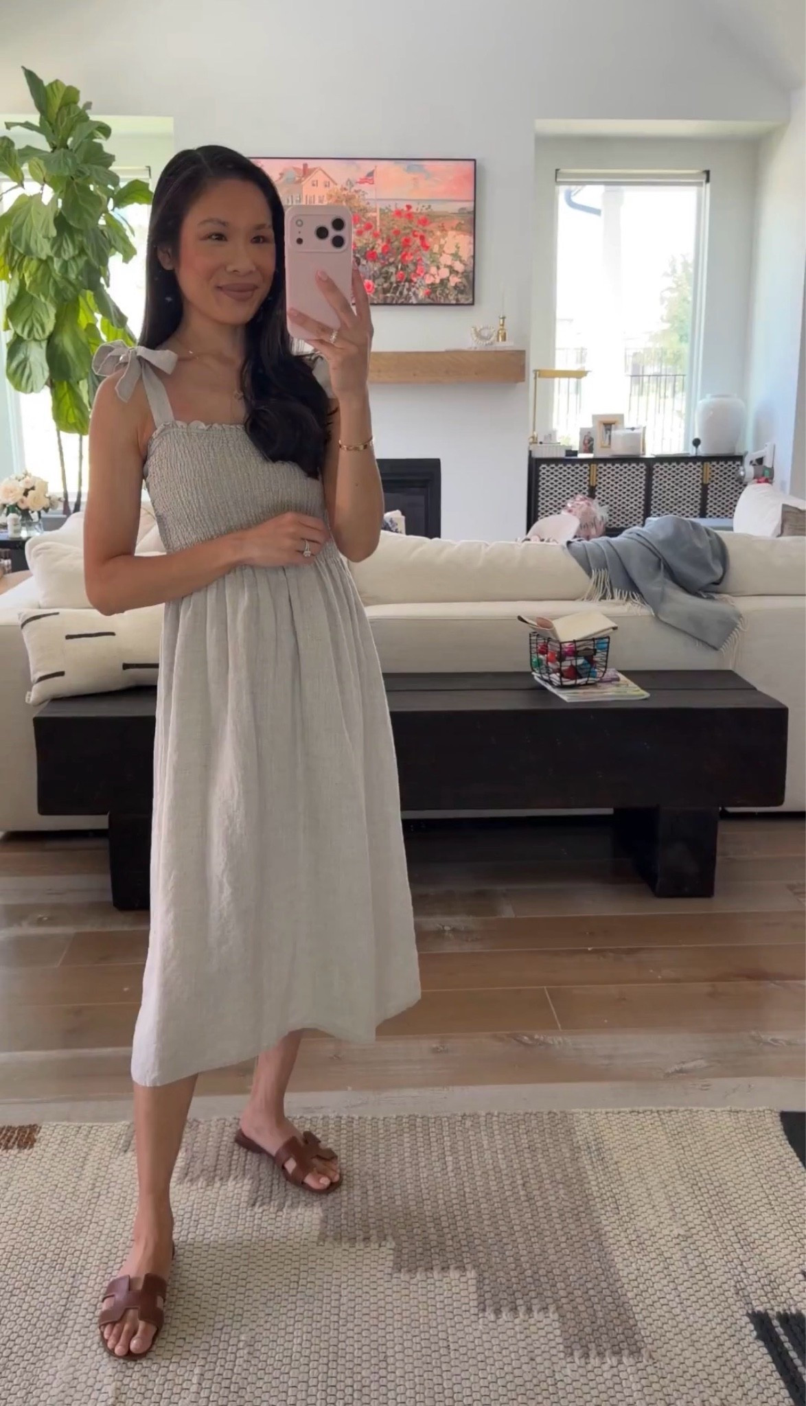 Linen dress for summer. Wearing size small (purchased last year when I was pregnant) and it’s very bump friendly. Good quality linen and has held up through dozens of washes. Straps you can tie yourself.

#LTKootd #LTKSeasonal