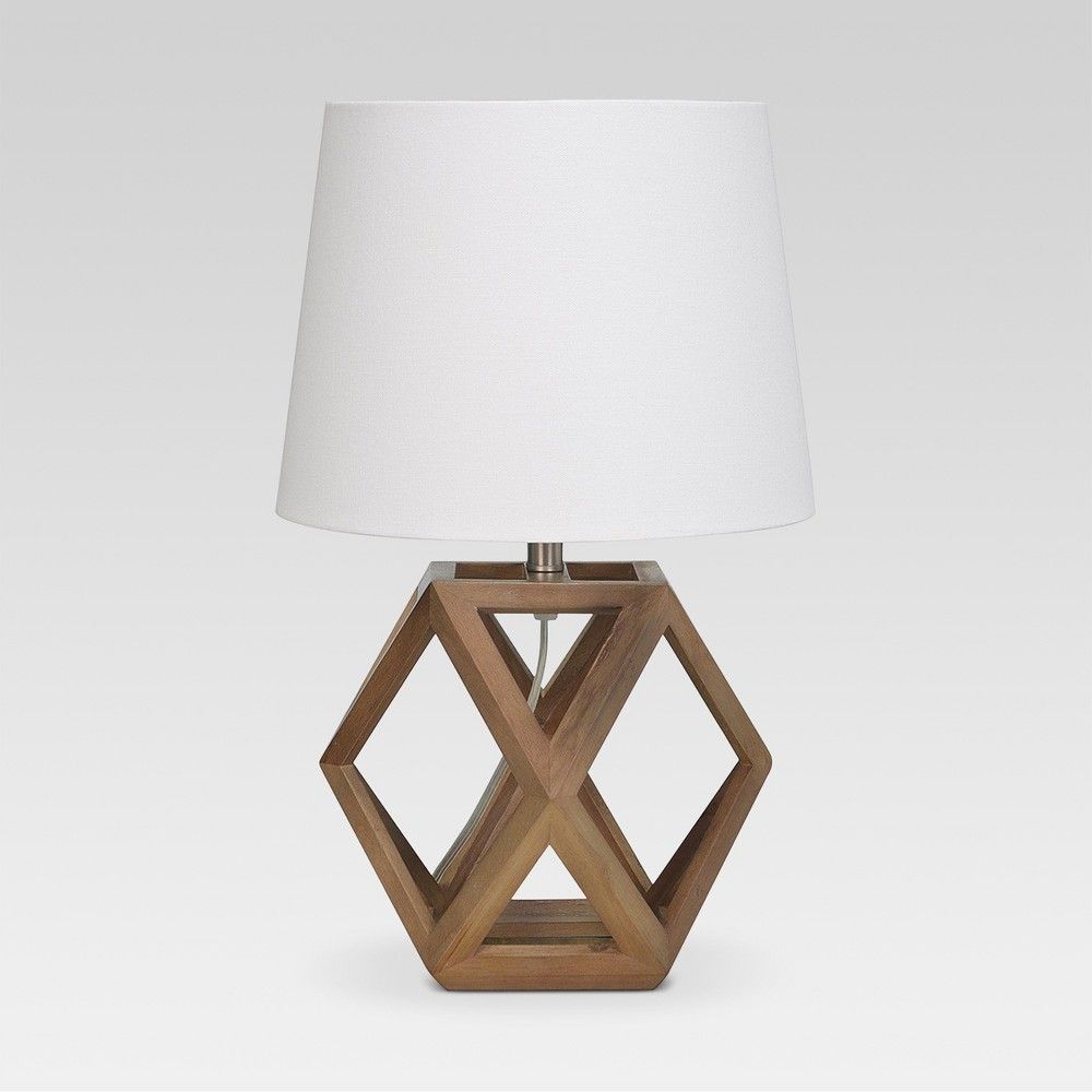 Geometric Wood Figural Accent Lamp Brown Lamp Only - Threshold | Target