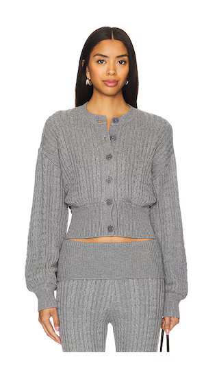 x Emily Gemma Bessie Cardigan in Grey | Revolve Clothing (Global)