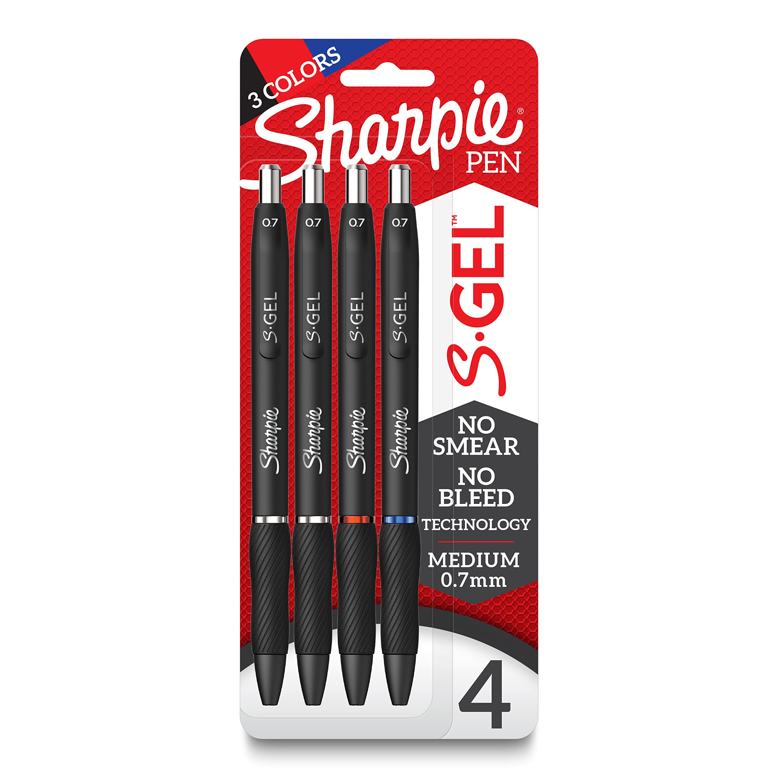 Sharpie S-Gel, Gel Pens, Medium Point (0.7mm), Assorted Colors, 4 Count | Amazon (US)