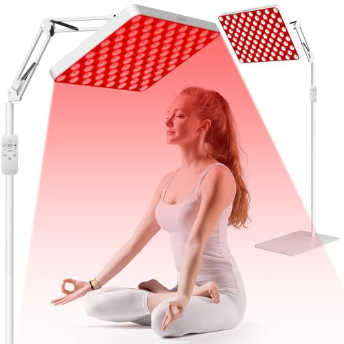 SUXIO Red Light Therapy for Face and Body, 165 LED Red Infrared Light Therapy Lamp，Red Light Therapy Panel with Remote, Deep 660nm - 820nm Near Infrared Light Therapy for Body Skin Care at Home | Amazon (US)