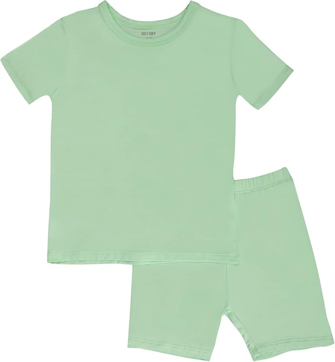 GUISBY Bamboo Pajamas Sets, Kids Toddler Boys Girls Daily Snug Fit Sleepwear 2 Pcs Set | Amazon (US)