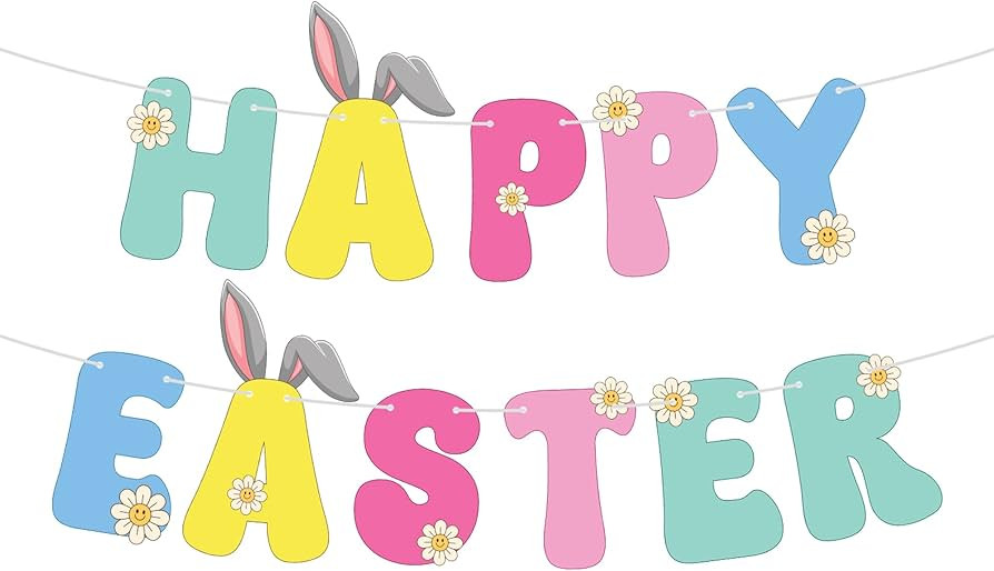 KatchOn, Happy Easter Banner - 10 feet, Little DIY | Easter Party Decorations for Indoor Outdoor ... | Amazon (US)