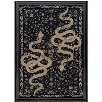 Serpente Washable Mystical Snake Black Rug | Lahome