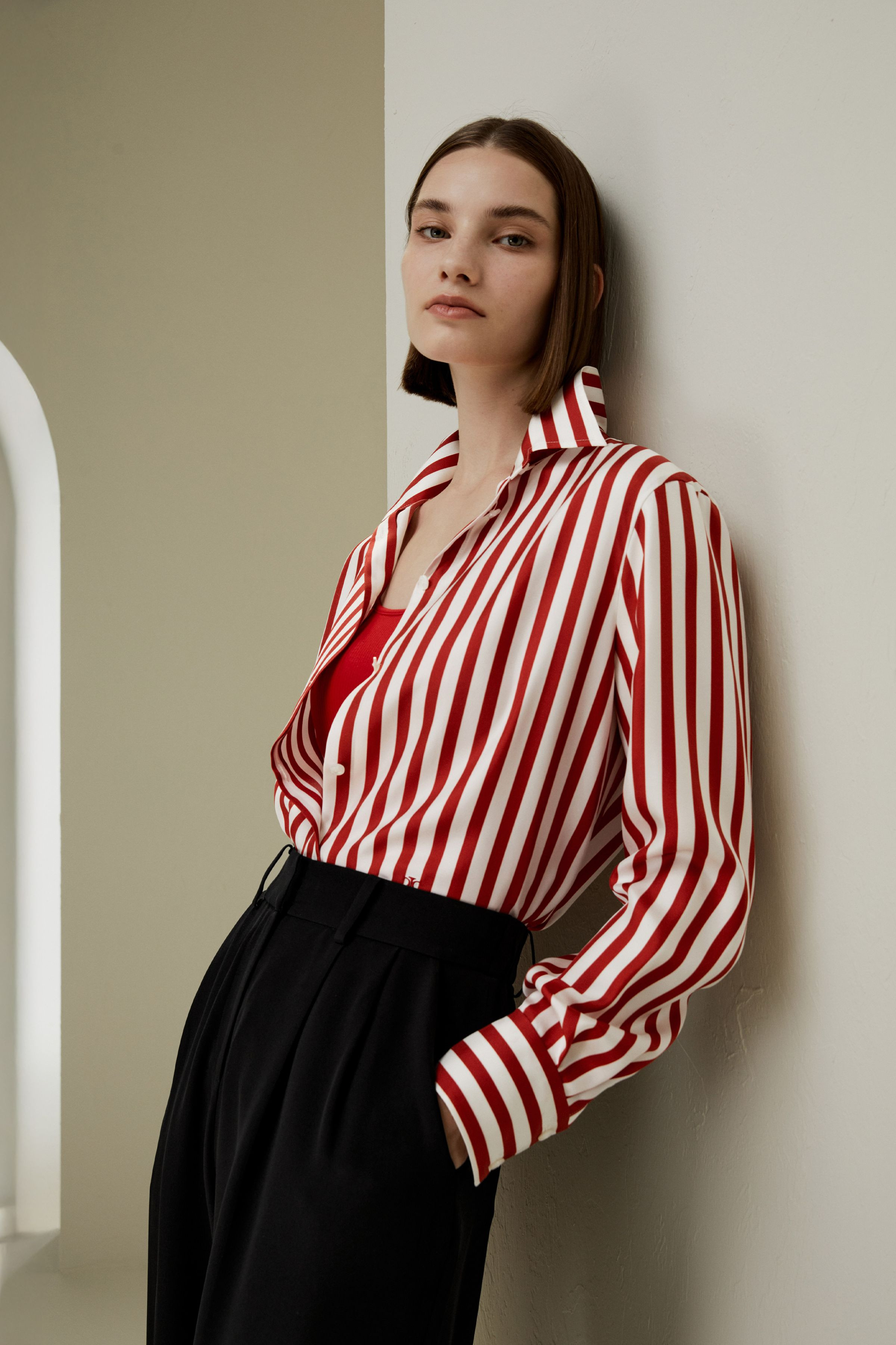 Amalfi Stripe Silk Shirt | LilySilk
