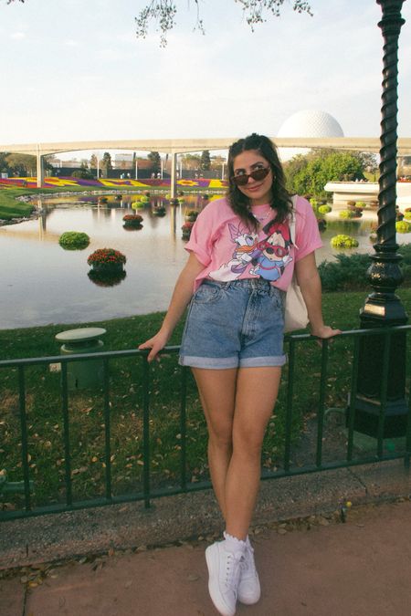 Disney outfit idea! Wore this comfy outfit walking around Epcot & it was perfect. Got this vintage looking tee from Amazon, shorts are old from Zara (linked AE similar), & did my converse move sneakers! They are sooo bouncy & comfortable. Can literally wear them for days.

Sizing:
T shirt - L, size up 
Shorts - M/29
Sneakers - go down .5 size, 7

#LTKSeasonal #LTKfindsunder50 #LTKkids