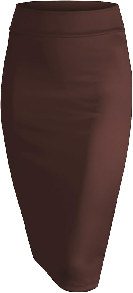 Made By Johnny Women's Premium Scuba Stretch High Waist Pencil Skirt Below Knee for Office Wear | Amazon (US)
