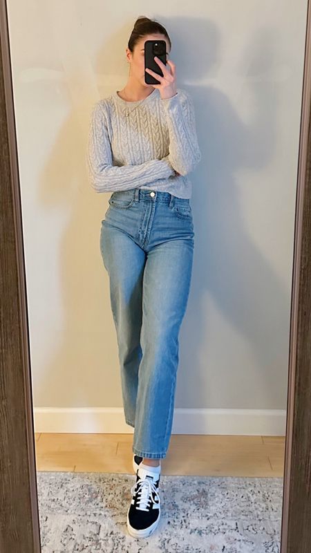 Easy work outfit — fitted sweater, baggy jeans, adidas sneakers ✌🏼

#LTKSeasonal #LTKshoecrush #LTKstyletip