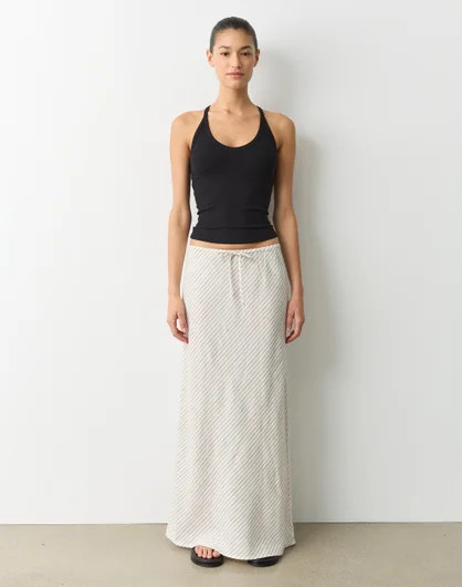 Linen Blend Tie Waist Maxi Skirt | Glassons (Australia)