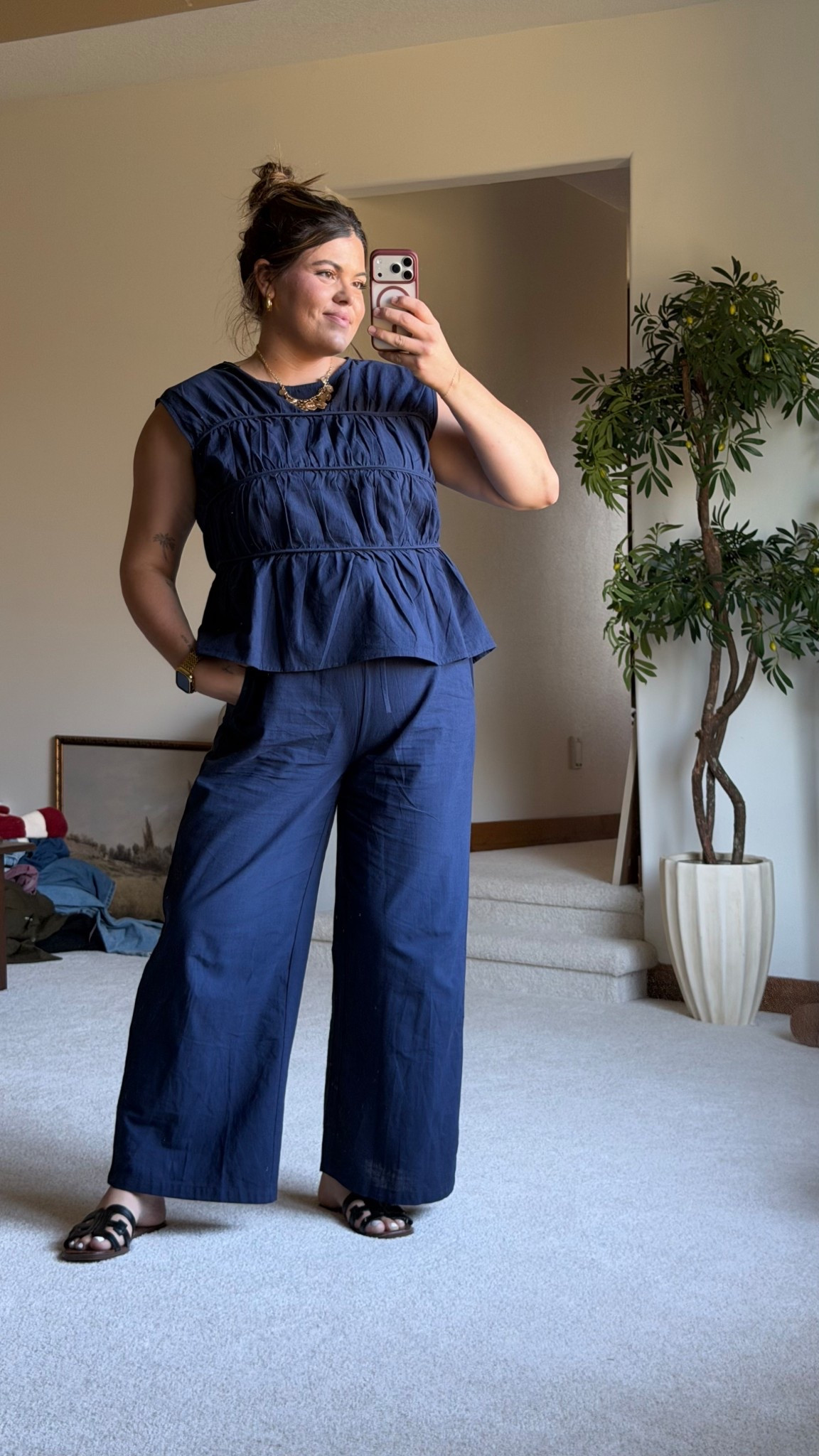 Postpartum ootd for running errands! We ran to target for diapers and then got everyone’s Halloween costumes 🤩 nick and I got costumes for the first time ever, too. 

Amazon set in size xl. Linen feel but not much stretch in the peplum top. Could mix and match so easily 

#LTKPlusSize #LTKMidsize #LTKBump