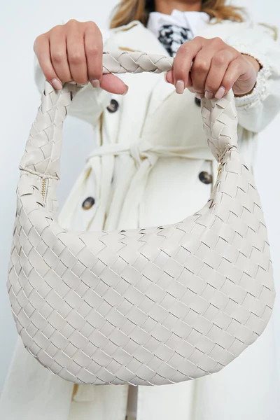 Cream Woven Oversized Shoulder Bag | ISAWITFIRST UK