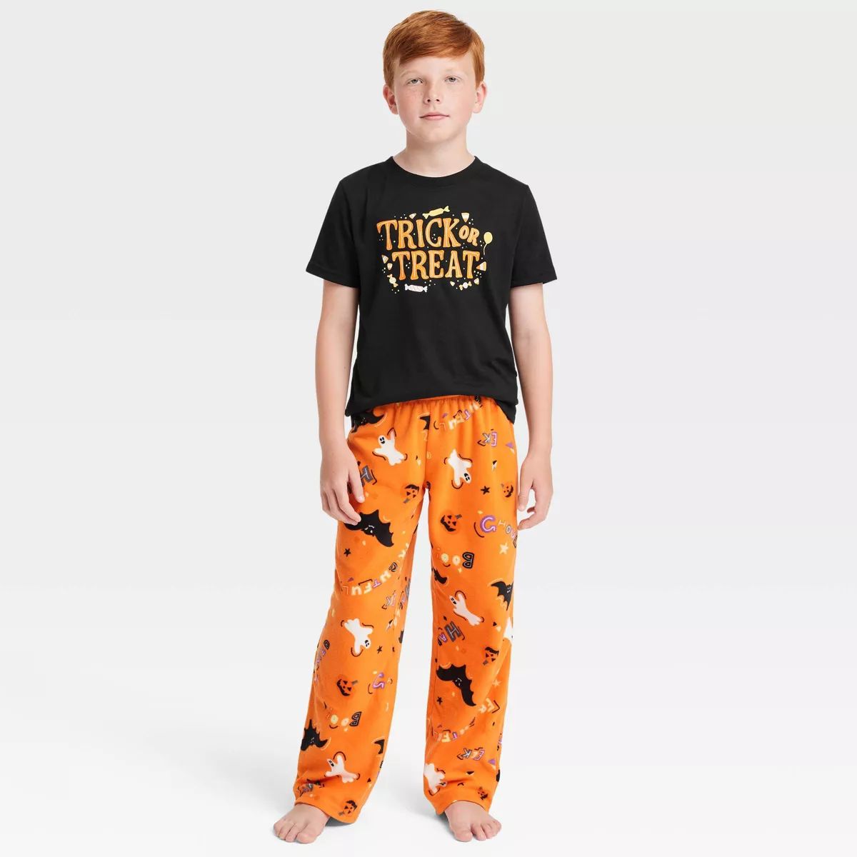 Kids' Halloween Matching Family Fleece Pajama Pants - Hyde & EEK! Boutique™ Orange | Target