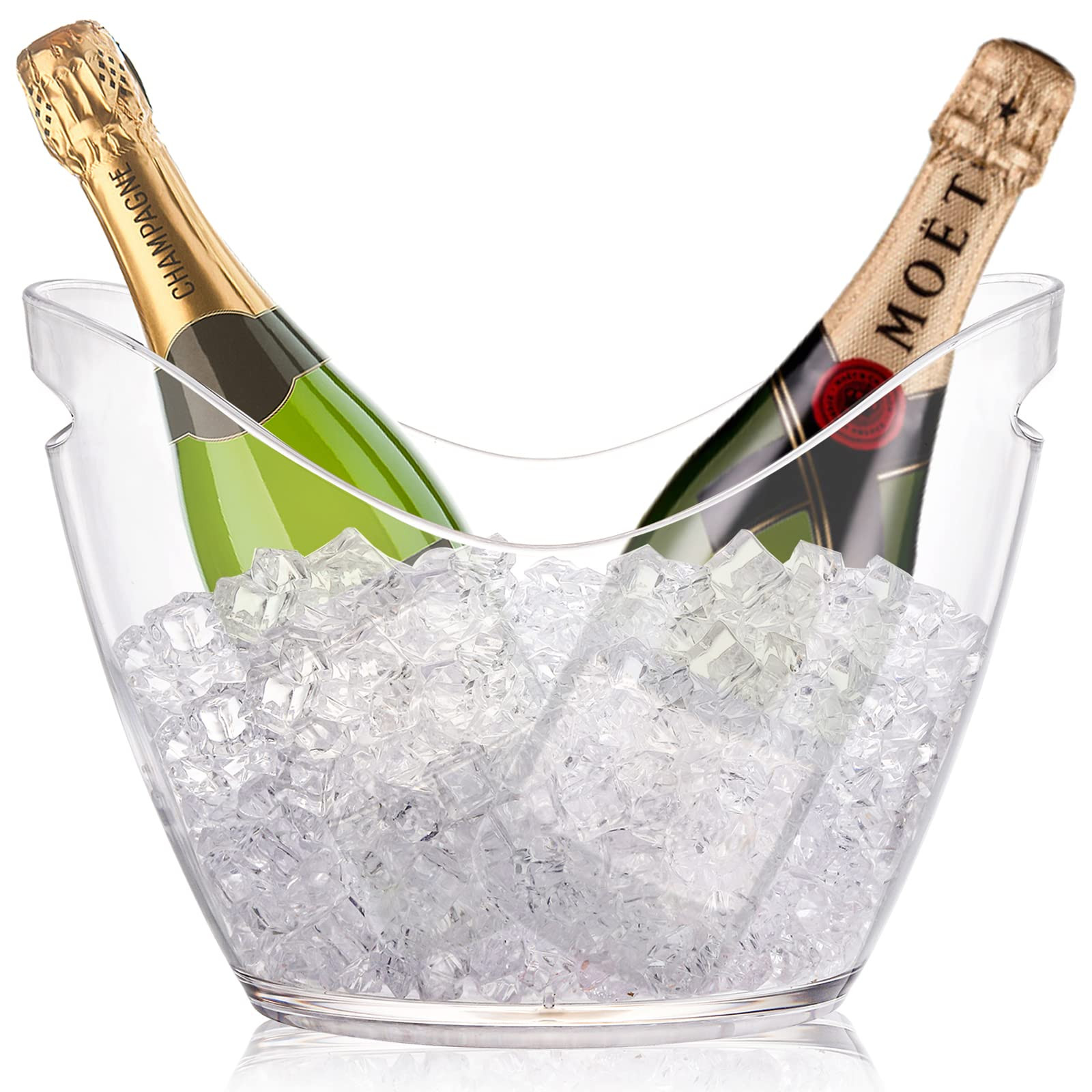 Yesland Ice Bucket, Clear Acrylic 3.5 Liter Storage Tub, Beer Bucket Beverage Chiller Bin for 2 W... | Amazon (US)