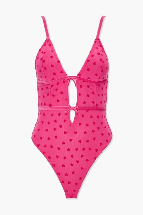 Heart Print Lingerie Bodysuit | Forever 21 (US)