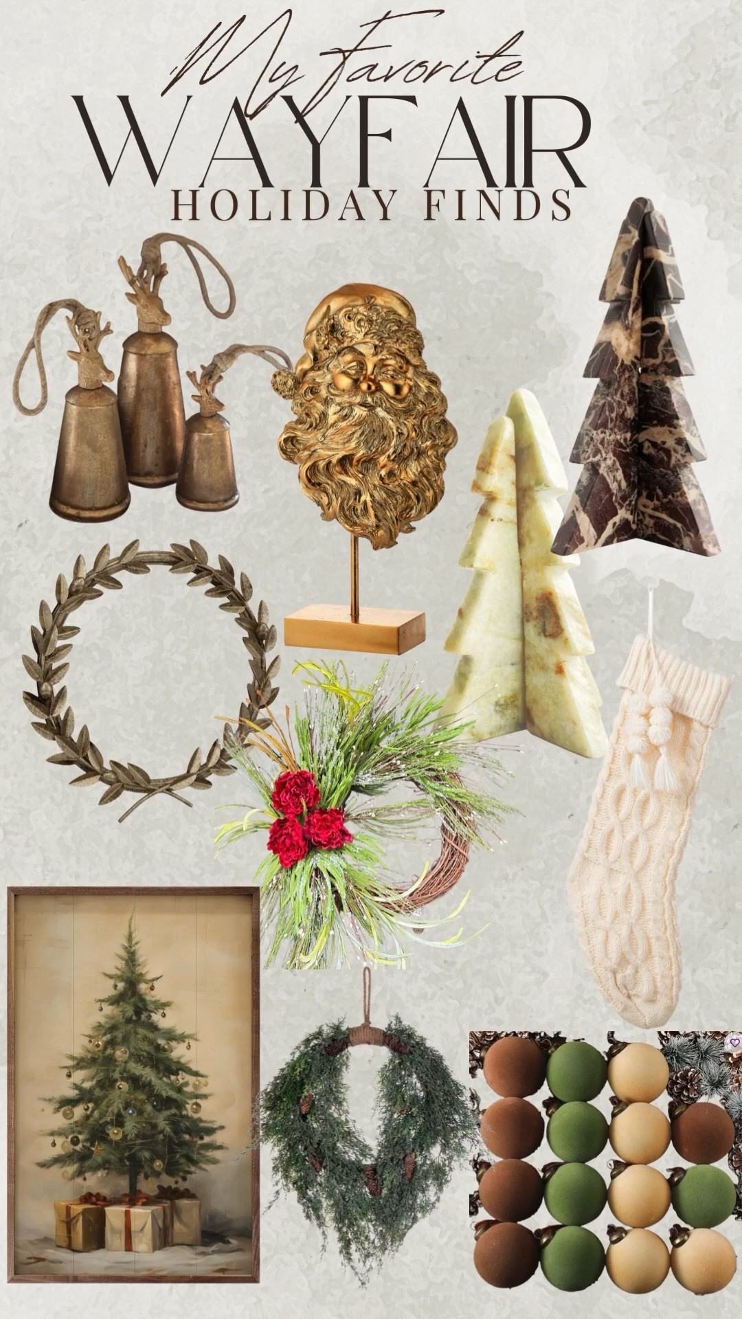 Wayfair holiday finds I love! 

Wayfair. Wreath. Tree. Holiday. Christmas. Wall art. Bells. Stockings. Marble. Festive finds  

#LTKFindsUnder100 #LTKHome #LTKHoliday