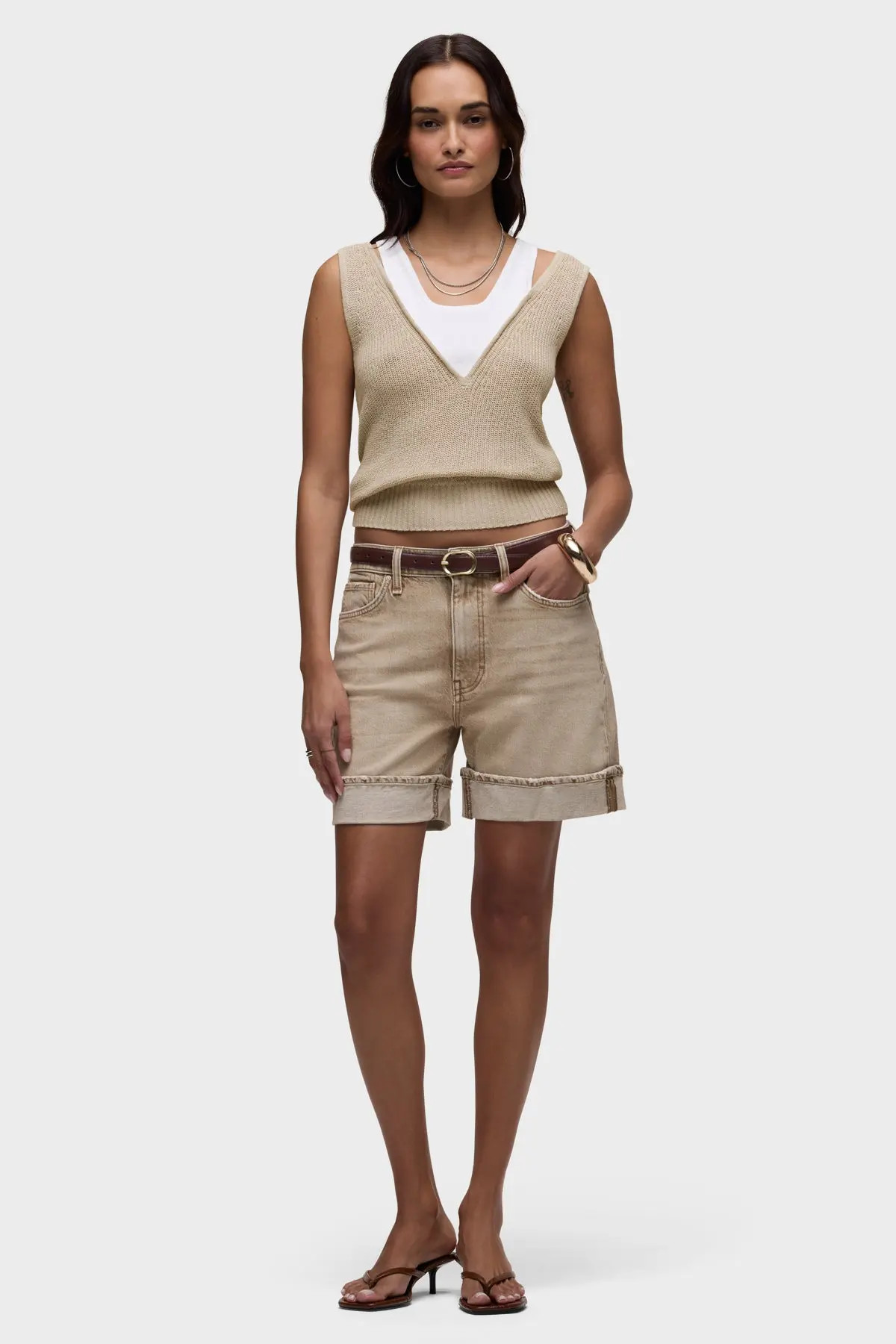 Hudson Jeans Rebel Relaxed Short in Iced Latte at Nordstrom, Size 33 | Nordstrom