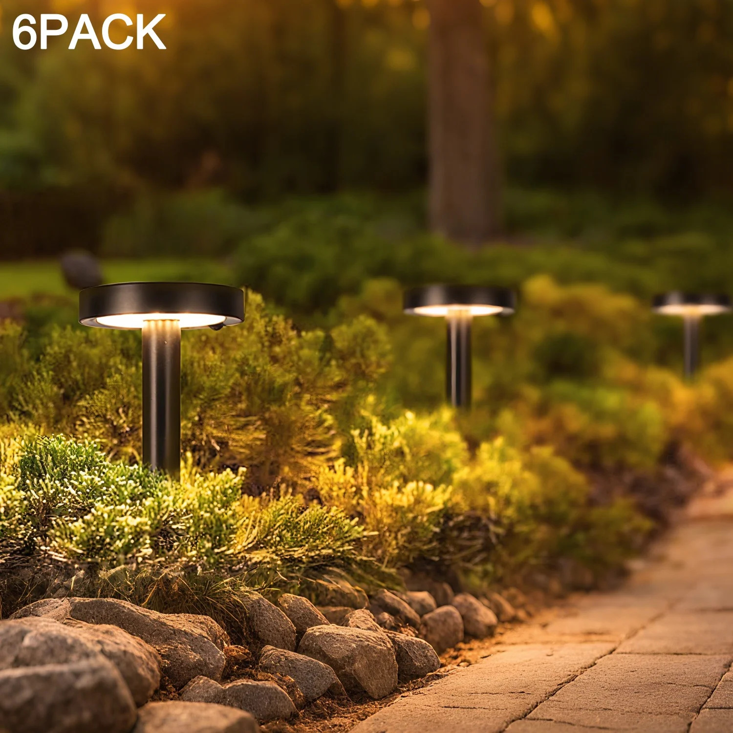 6 Pack Solar Pathway Lights Outdoor, Bright Solar Lights Outdoor, IP65 Waterproof Solar Garden Li... | Walmart (US)