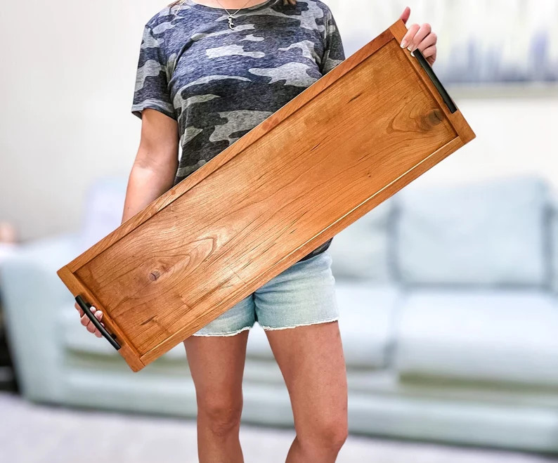 Large Charcuterie Board With Handles Long Wooden Food Serving - Etsy | Etsy (US)