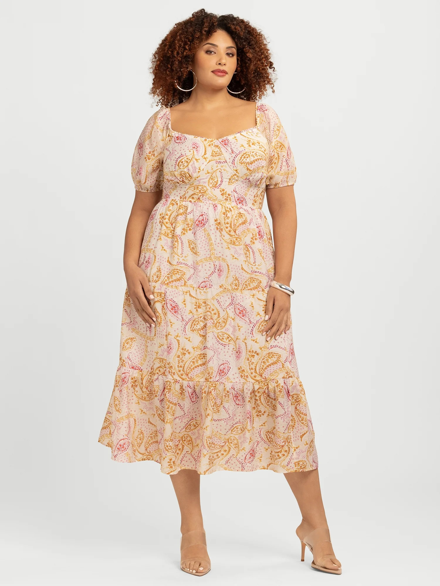 Jessica Simpson Women's Plus Emmory Tiered Maxi Dress, Sizes 0X-4X | Walmart (US)