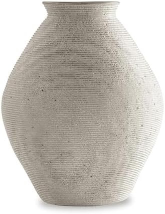 Signature Design by Ashley Hannela 12" Modern Distressed Polyresin Vase, Antique Tan | Amazon (US)