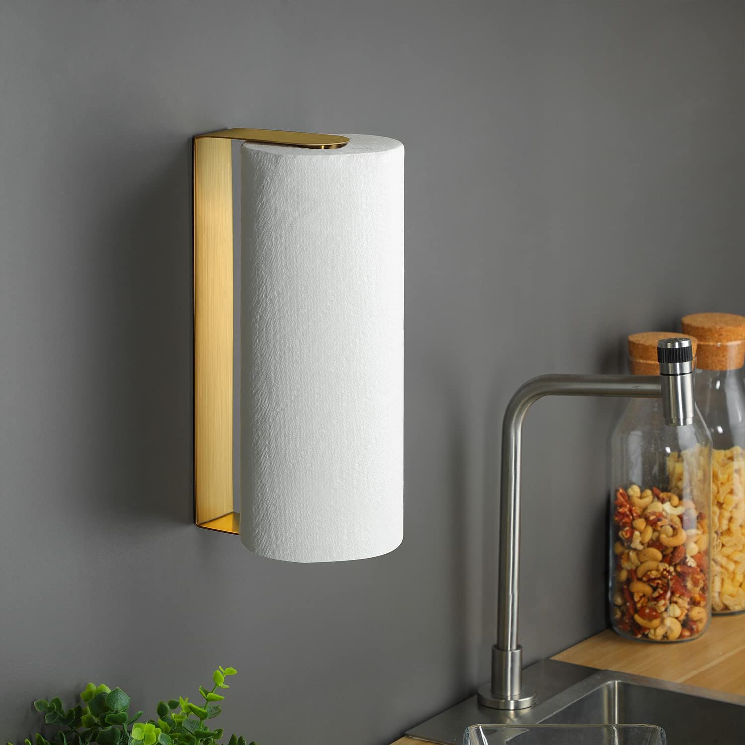 ZUNTO Gold Paper Towel Holder - Under Cabinet Paper Towel Holder for Kitchen, Adhesive Paper Towe... | Amazon (US)