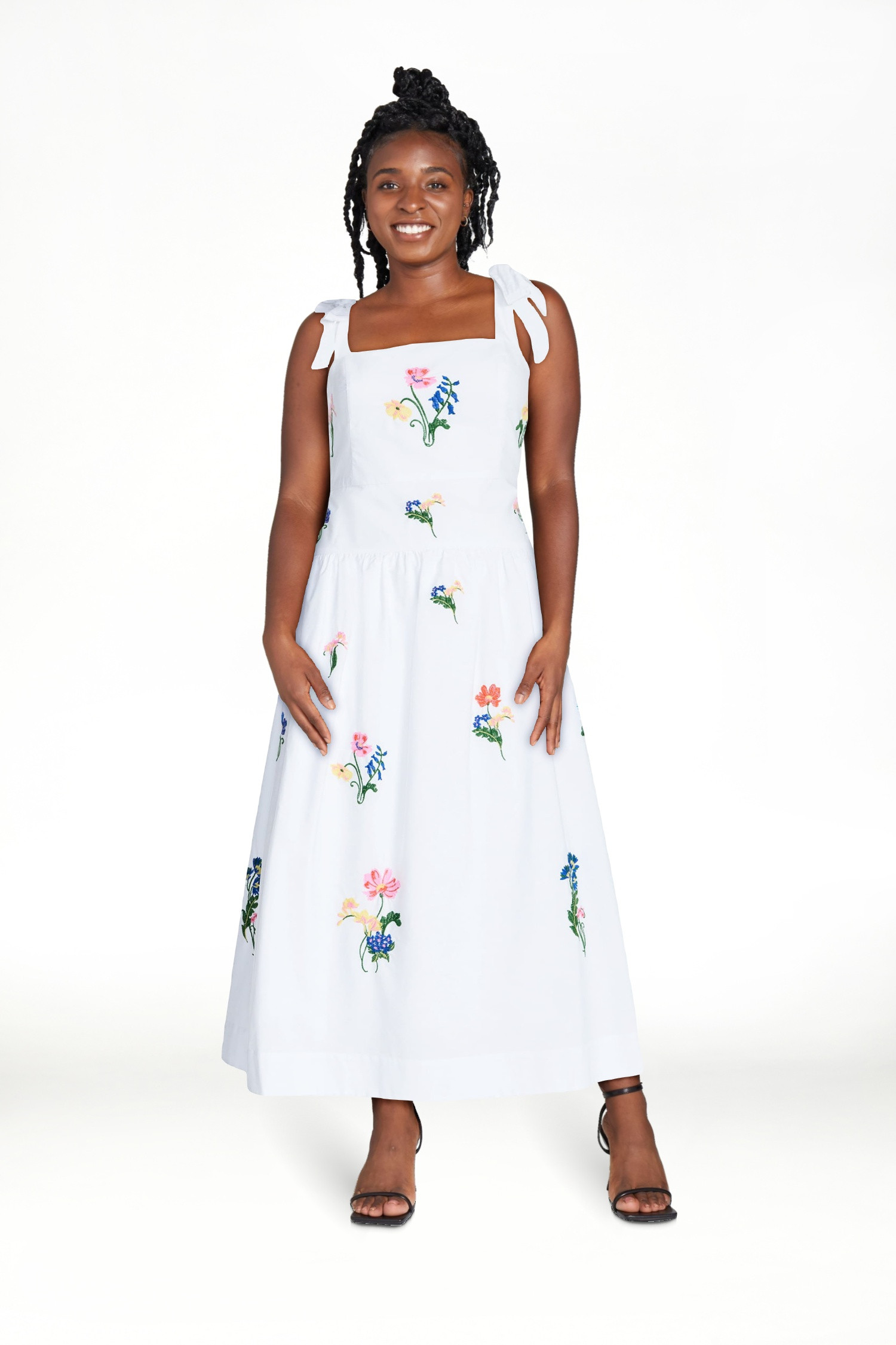 Free Assembly Women's and Women's Plus Embroidered Cotton Sleeveless Maxi Dress, Sizes XS-4X | Walmart (US)