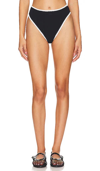 X Olivia Culpo Paula Bikini Bottom in Black Terry Rib | Revolve Clothing (Global)