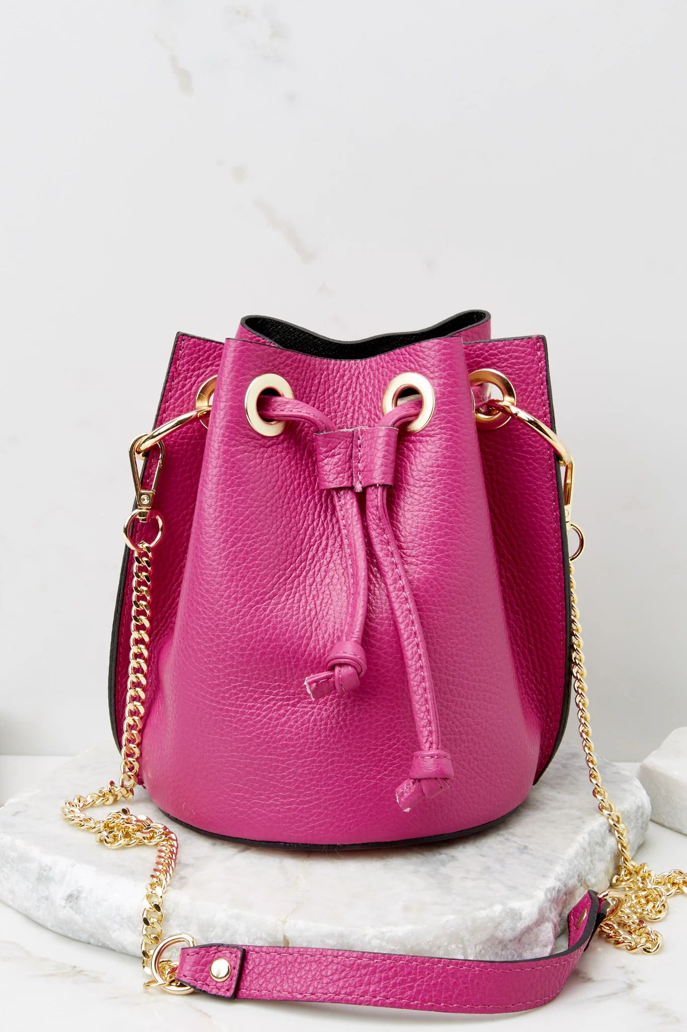 Drawn To You Hot Pink Leather Bag | Red Dress 