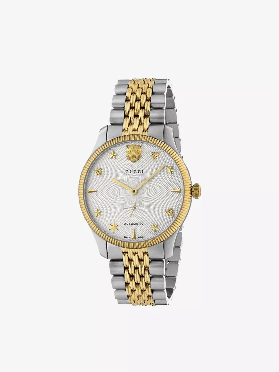 YA126356 G-Timeless yellow gold PVD-plated stainless-steel automatic watch | Selfridges