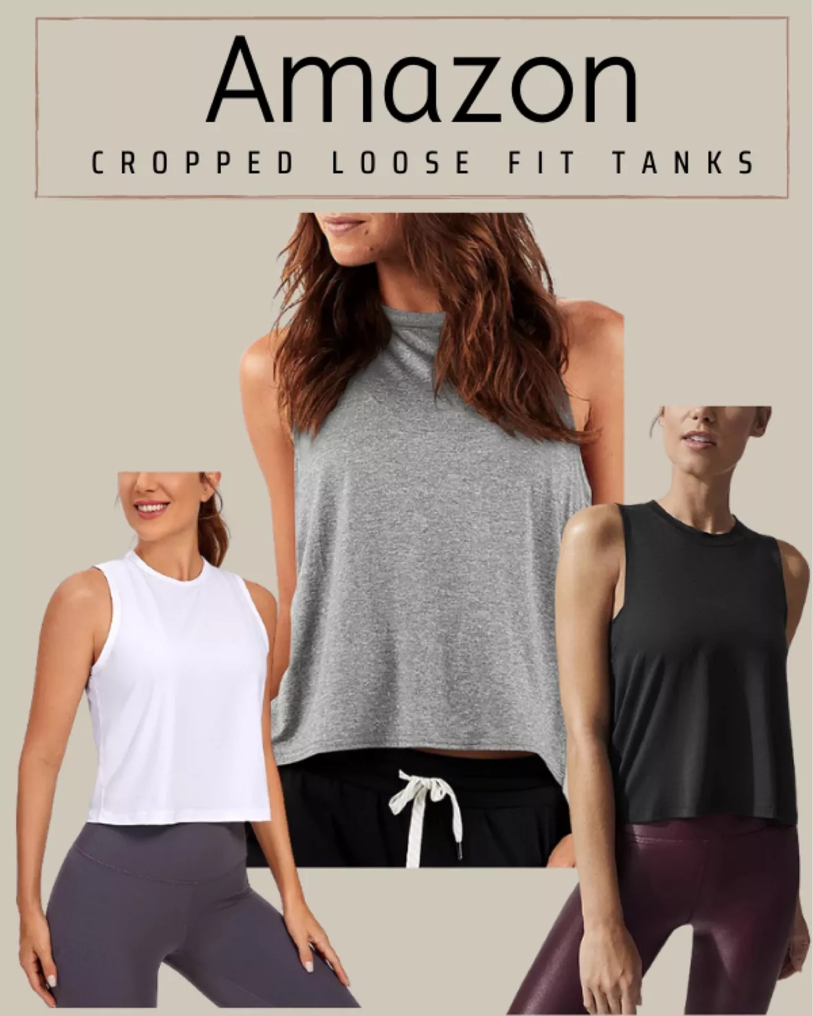 CRZ YOGA Women's Yoga Loose Fit Top Pima Cotton Crop Tank Deep Armhole
