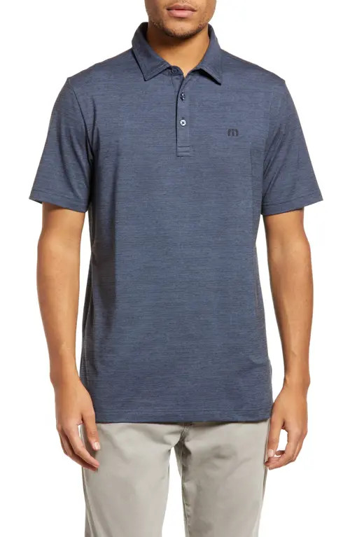 TravisMathew The Heater Solid Short Sleeve Performance Polo in Vintage Indigo/Black at Nordstrom,... | Nordstrom