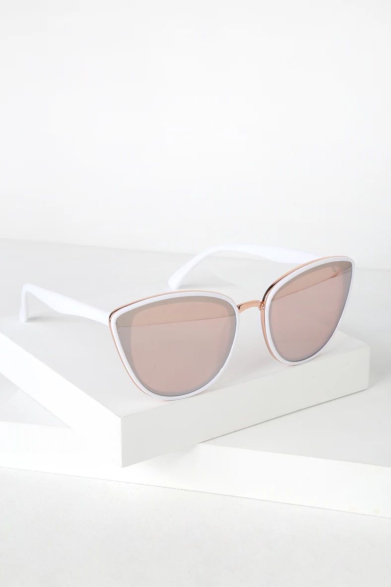 Garza White and Rose Gold Sunglasses | Lulus (US)