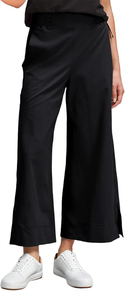 Dokotoo Womens Summer Lightweight High Waist Wide Leg Stretch Baggy Pants Casual Quick Dry Split ... | Amazon (US)