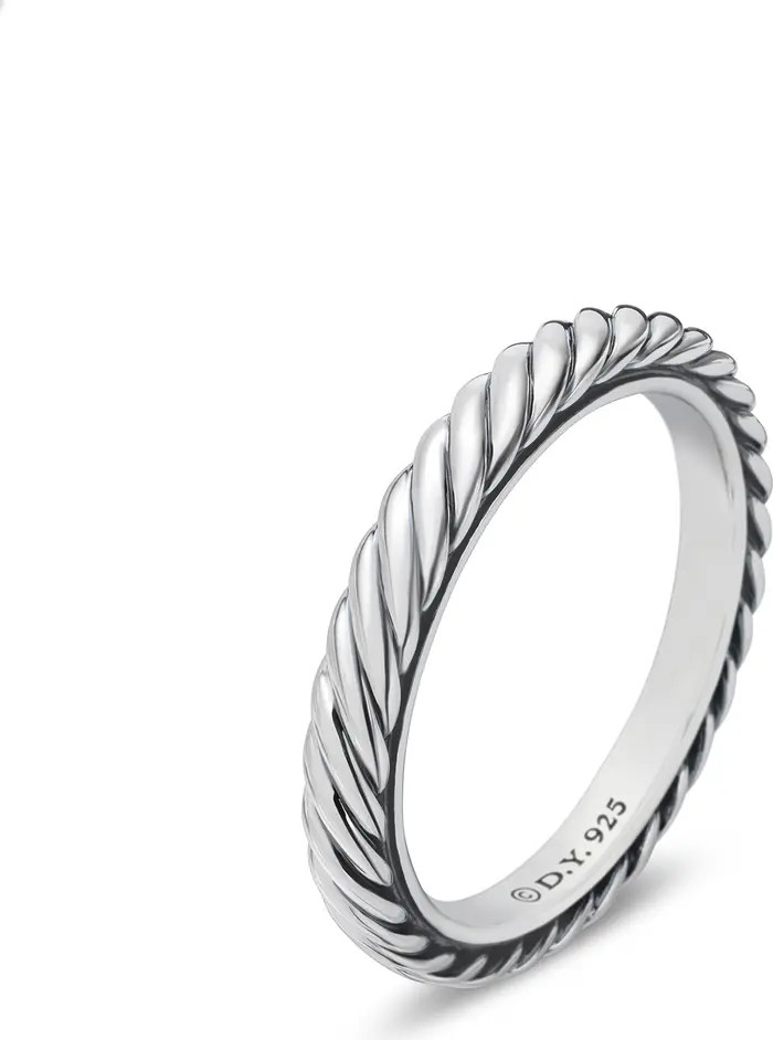 Cable Collectibles® Stack Ring in Sterling Silver, 3mm | Nordstrom