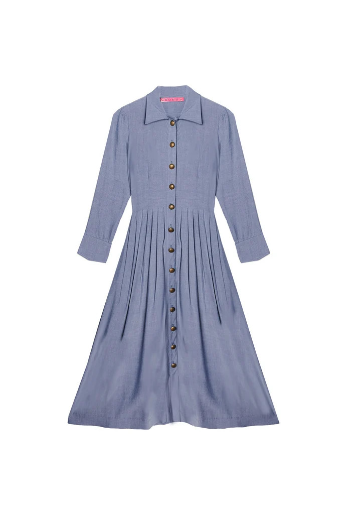 BURU x Pappy & Co Long Sleeve Shirtdress - Denim Chambray | Shop BURU