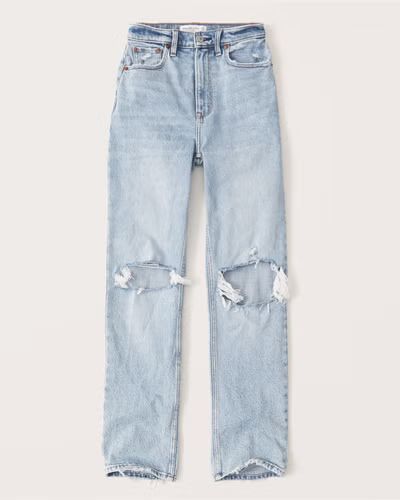 90s Ultra High Rise Acid Wash Straight Jeans | Abercrombie & Fitch (US)