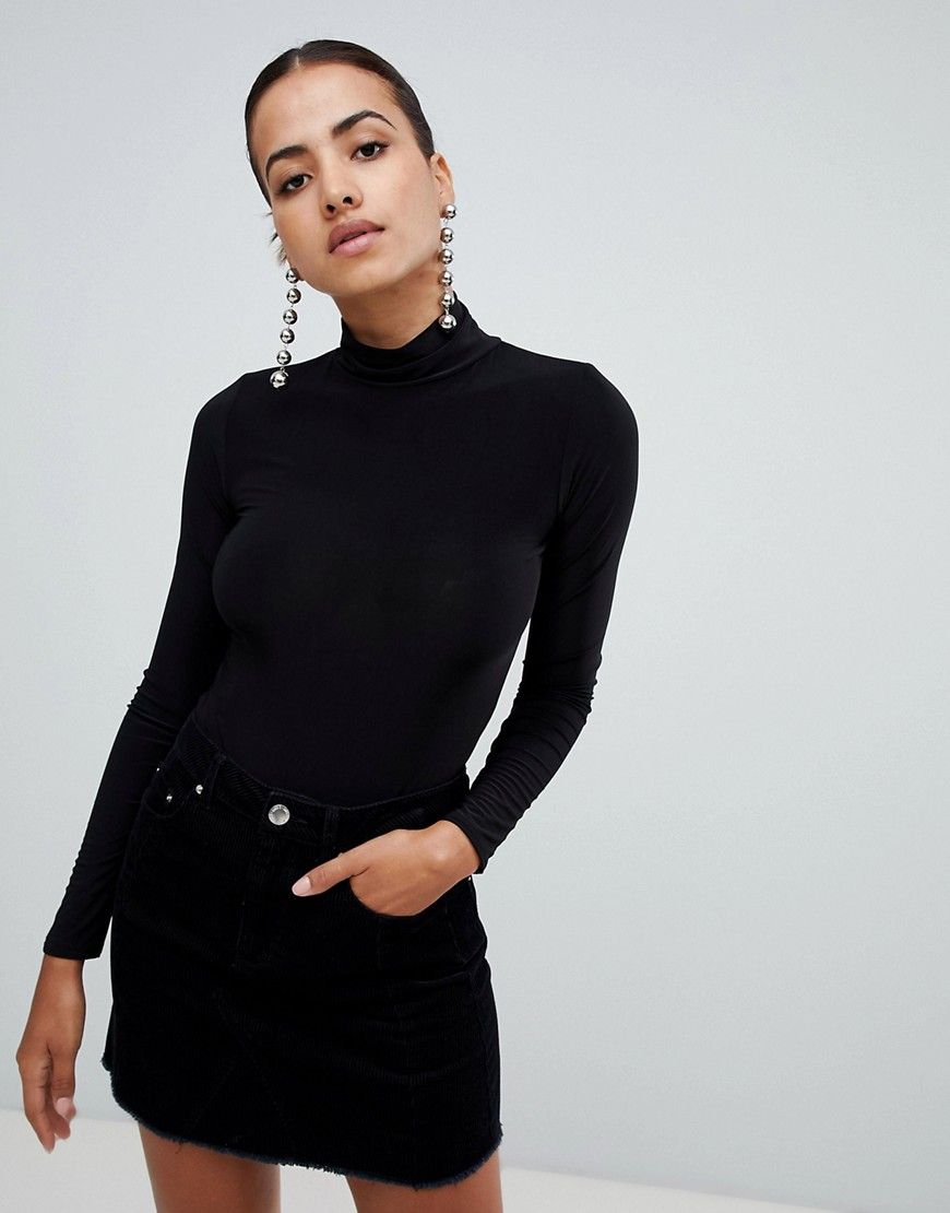 Club L turtleneck long sleeve body - Black | ASOS US