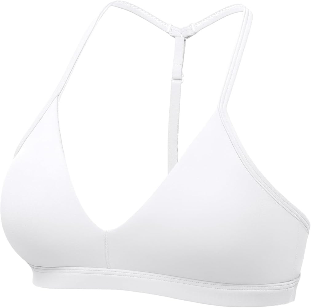 HIGORUN Workout Sports Bras for Women Backless Padded V Neck Strappy Bra Low Impact Y Back Gym Yo... | Amazon (US)