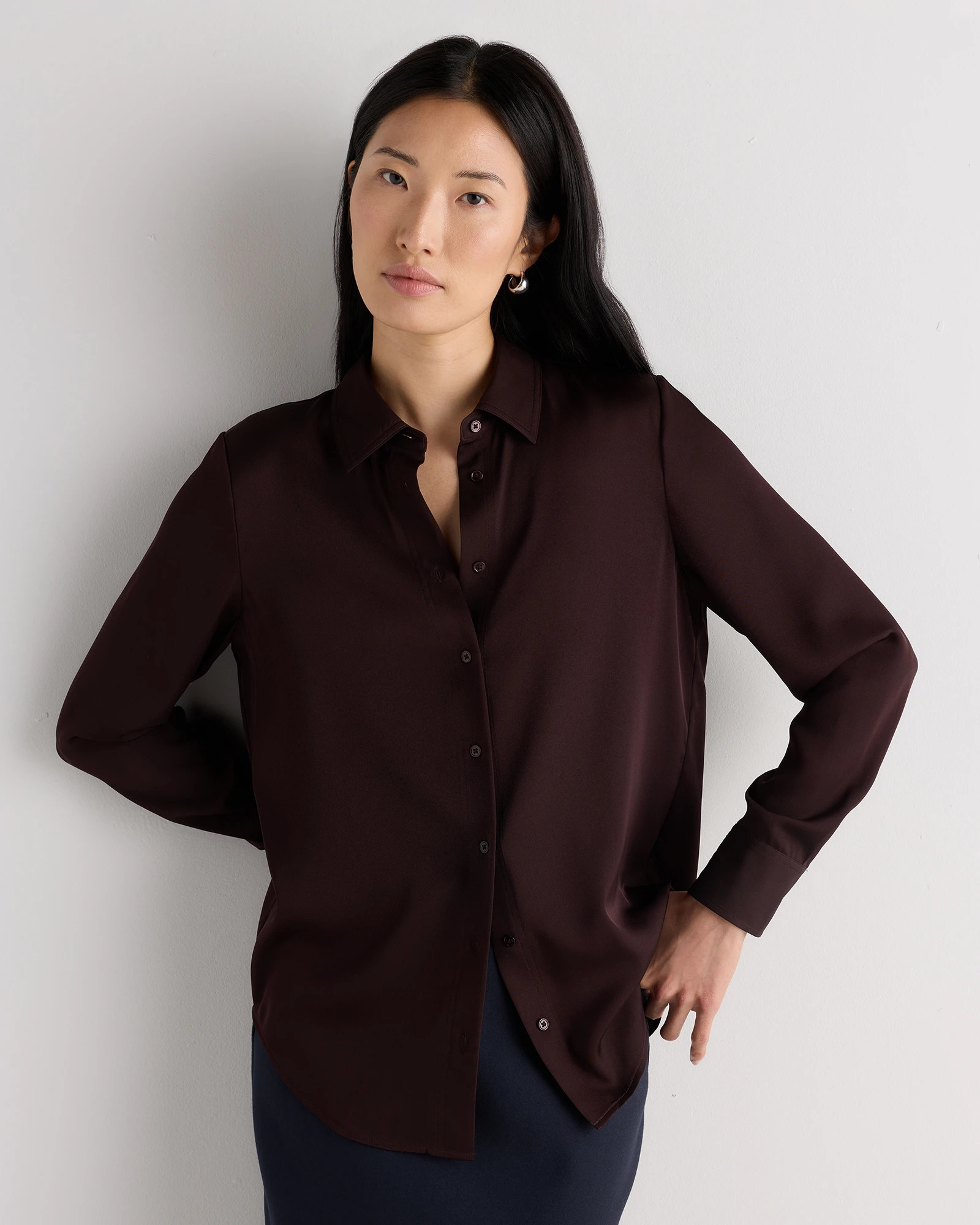 Washable Stretch Silk Blouse in Vintage Pink | Quince