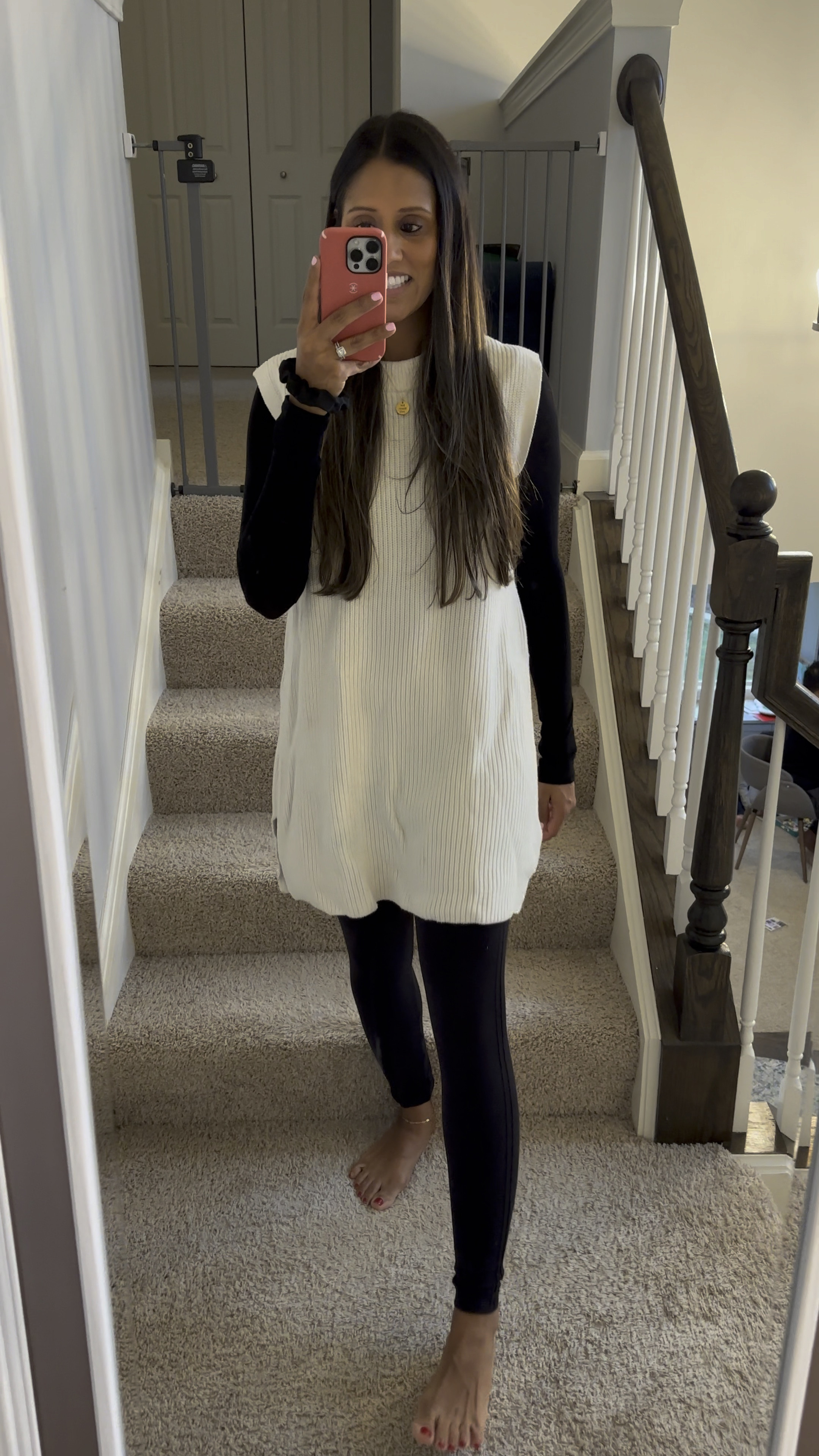 Can’t go wrong with a casual black and white! Love my Spanx seamless leggings and they are on major sale! Exact sweater is from HM when we were in France but linked similar 

#LTKworkwear #LTKsalealert #LTKVideo